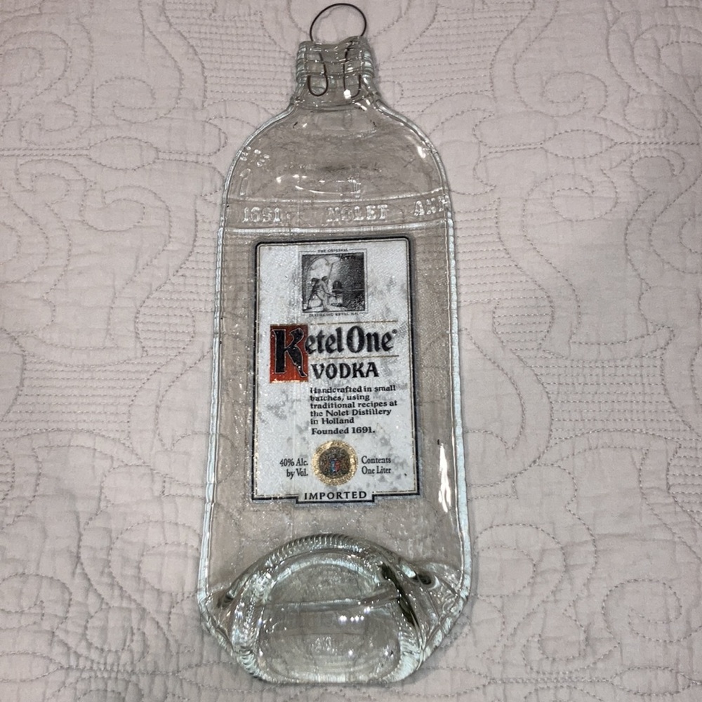 Ketel One Melted glass bottle wall hanging